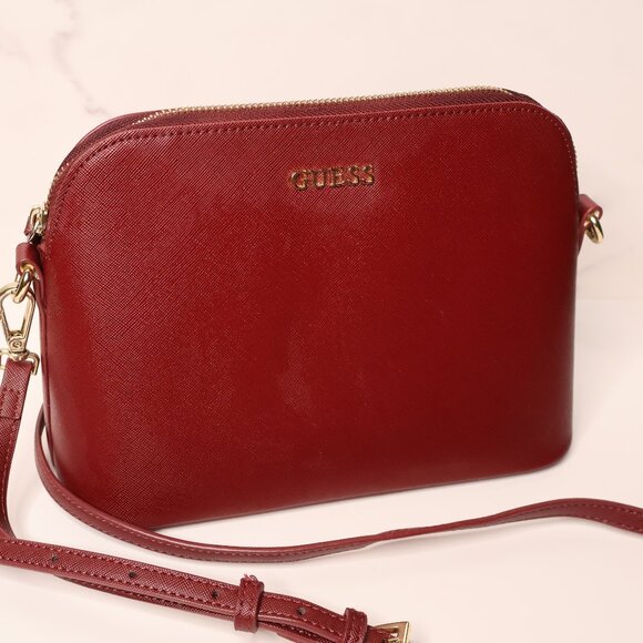 GUESS Scarlet Maroon Crossbody Bag - Picture 1 of 12